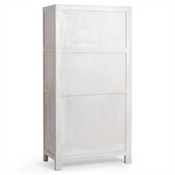 Beatrix Coastal Beach Cream Mango Wood Display Cabinet|