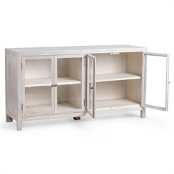 Beatrix Coastal Beach Cream Mango Wood Buffet|