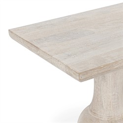 Beatrix Updated Traditional White Washed Mango Wood Rectangular Console Table|