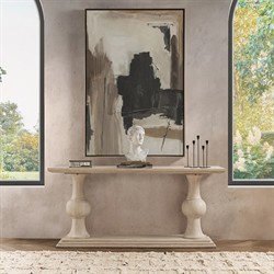 Beatrix Updated Traditional White Washed Mango Wood Rectangular Console Table|