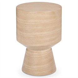 Zion Coastal Beach Beige Concrete Outdoor Accent Table|