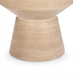 Zion Coastal Beach Beige Concrete Outdoor Accent Table|