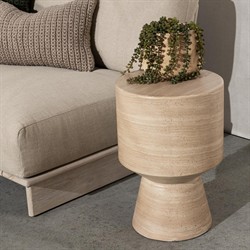 Zion Coastal Beach Beige Concrete Outdoor Accent Table|