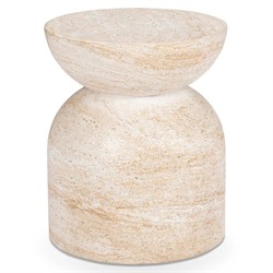 Vaughn Modern Classic Beige Concrete Outdoor Stool|