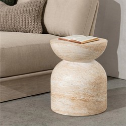 Vaughn Modern Classic Beige Concrete Outdoor Stool|