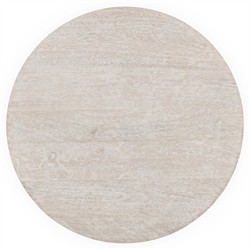 Beatrix Updated Traditional White Washed Mango Wood Round Pedestal End Table|