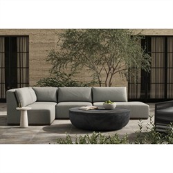 Adler Grey Performance Brown Teak 4 Piece Outdoor Sectional - Left Chaise - 139"|