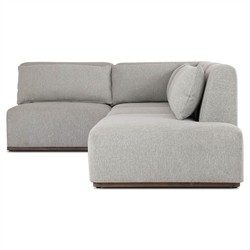 Adler Grey Performance Brown Teak 4 Piece Outdoor Sectional - Left Chaise - 139"|