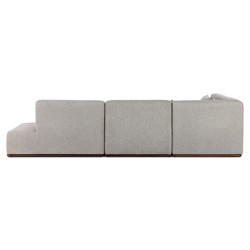 Adler Grey Performance Brown Teak 4 Piece Outdoor Sectional - Left Chaise - 139"|