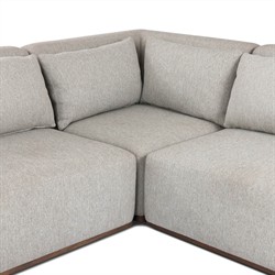 Adler Grey Performance Brown Teak 4 Piece Outdoor Sectional - Left Chaise - 139"|