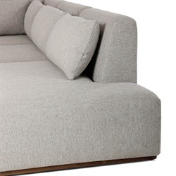 Adler Grey Performance Brown Teak 4 Piece Outdoor Sectional - Left Chaise - 139"|