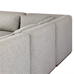 Adler Grey Performance Brown Teak 4 Piece Outdoor Sectional - Left Chaise - 139"|