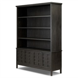 Constance Rustic Lodge Smoked Black Oak Bookcase|