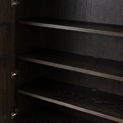 Constance Rustic Lodge Smoked Black Oak Cabinet|