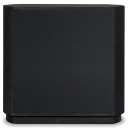 Beatrice Modern Classic Black Painted Linen Oval Tall Chest|