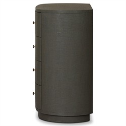 Beatrice Modern Classic Dark Green Painted Linen Oval Tall Chest|