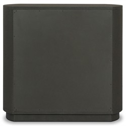 Beatrice Modern Classic Dark Green Painted Linen Oval Tall Chest|