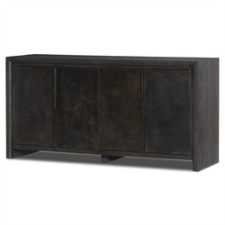 Marcella Modern Classic Distressed Iron Brown Oak Sideboard|