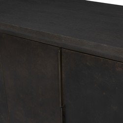 Marcella Modern Classic Distressed Iron Brown Oak Sideboard|
