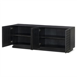Asbury Rustic Lodge Black Oak Media Console - 72"|