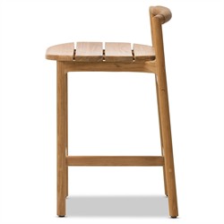Blaise Coastal Beach Brown Teak Outdoor Counter Stool|