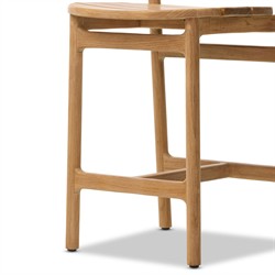 Blaise Coastal Beach Brown Teak Outdoor Counter Stool|