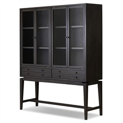 Lalaine Rustic Lodge Black Oak Display Case|