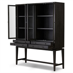 Lalaine Rustic Lodge Black Oak Display Case|