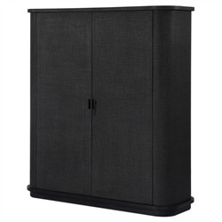 Berlin Modern Classic Black Painted Linen Cabinet|