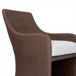 Heather Coastal Beach Brown Woven Outdoor Lounge Chair|