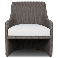 Heather Coastal Beach Vintage Taupe Woven Outdoor Lounge Chair|