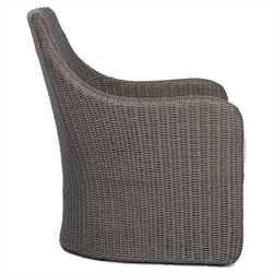 Heather Coastal Beach Vintage Taupe Woven Outdoor Lounge Chair|