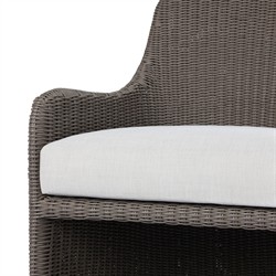 Heather Coastal Beach Vintage Taupe Woven Outdoor Lounge Chair|