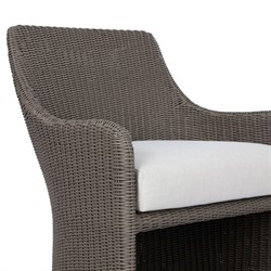 Heather Coastal Beach Vintage Taupe Woven Outdoor Lounge Chair|
