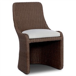 Heather Coastal Beach Brown Woven Outdoor Dining Chair|