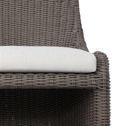 Heather Coastal Beach Vintage Taupe Woven Outdoor Dining Chair|