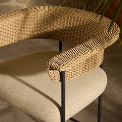 Penelope Coastal Beach Brown Woven Outdoor Counter Stool|