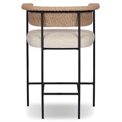 Penelope Coastal Beach Brown Woven Outdoor Counter Stool|