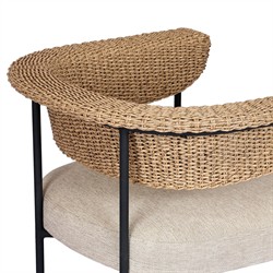 Penelope Coastal Beach Brown Woven Outdoor Counter Stool|