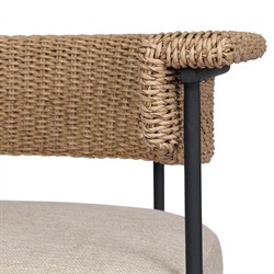 Penelope Coastal Beach Brown Woven Outdoor Counter Stool|