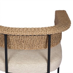 Penelope Coastal Beach Brown Woven Outdoor Counter Stool|