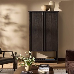 Dalton Rustic Lodge Smoked Black Oak Cabinet|