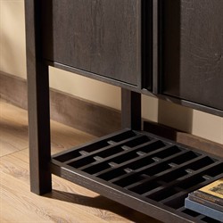 Dalton Rustic Lodge Smoked Black Oak Cabinet|