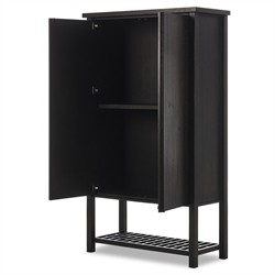 Dalton Rustic Lodge Smoked Black Oak Cabinet|