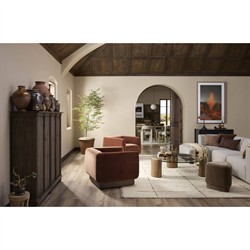 Deenie Modern Classic Brown Velvet Ottoman|