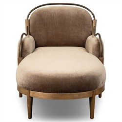 Demi Altair Mushroom Velvet Chaise|