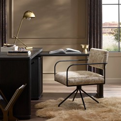 Faryn Modern Classic Beige Printed Office Chair|