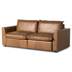 Kosa Modern Classic Brown Leather 2 Piece Reclining Sectional - 88"|