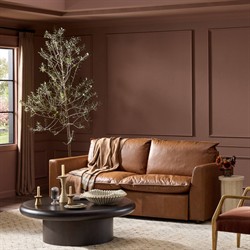 Kosa Modern Classic Brown Leather 2 Piece Reclining Sectional - 88"|