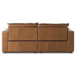 Kosa Modern Classic Brown Leather 2 Piece Reclining Sectional - 88"|